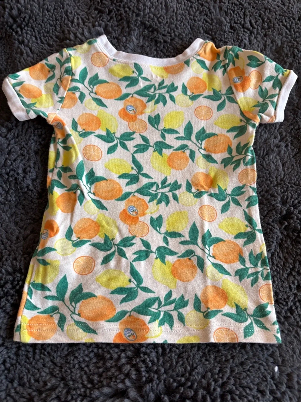 Old Navy Orange & Green Citrus Print Kids Pajama Set